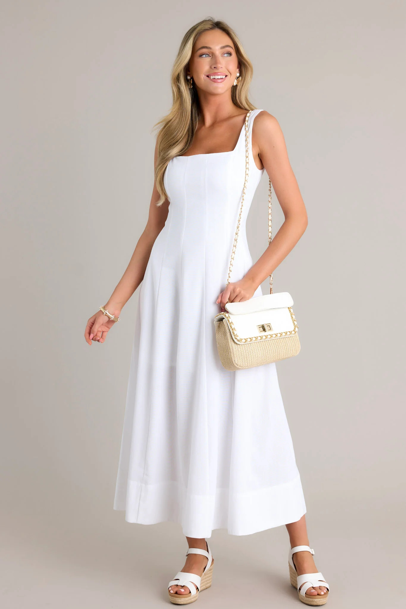 Urban Sophistication White Maxi Dress | Red Dress