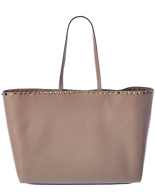 Valentino Rockstud Large Grainy Leather Shopper Tote | Shop Simon