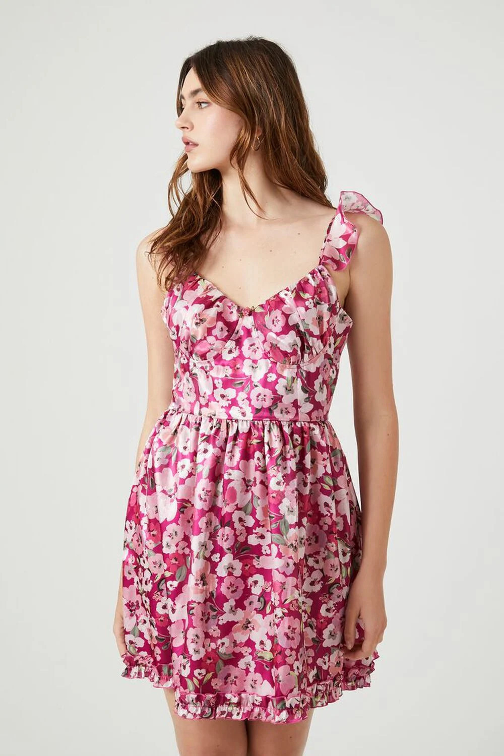 Floral Print Ruffle Mini Dress | Forever 21 | Forever 21 (US)