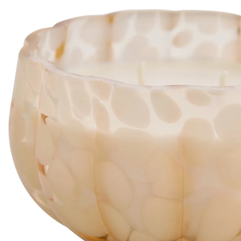 Better Homes & Gardens 2-Wick 8 oz White Tortoiseshell Glass Pumpkin Jar Candle, Pumpkin Snickerd... | Walmart (US)