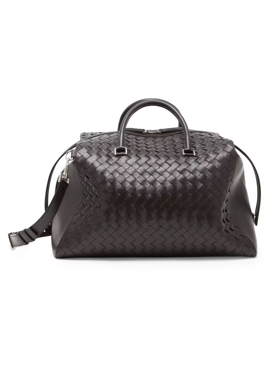 Bottega Veneta Intrecciato Leather Weekender | Saks Fifth Avenue | Saks Fifth Avenue