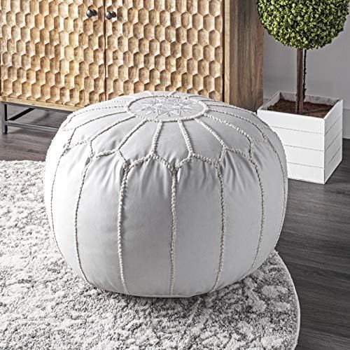 nuLOOM Classic Moroccan Faux Leather Filled Ottoman Pouf | Amazon (US)