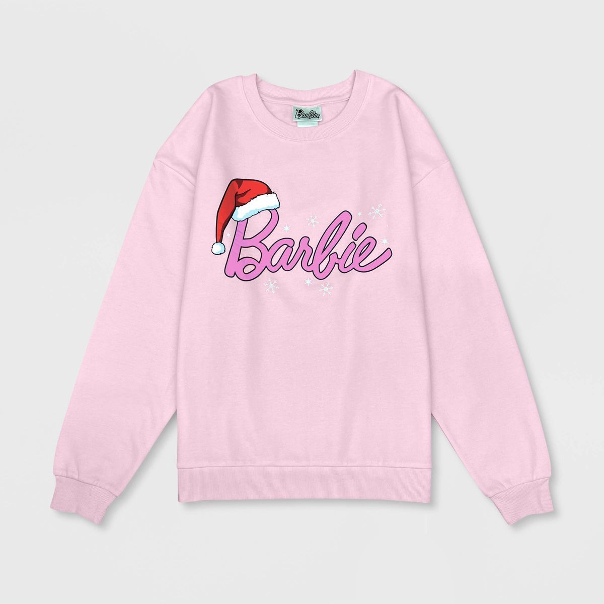 Women's Barbie Holiday Graphic Sweatshirt - Light Pink | Target