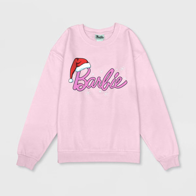 Women's Barbie Holiday Graphic Sweatshirt - Light Pink