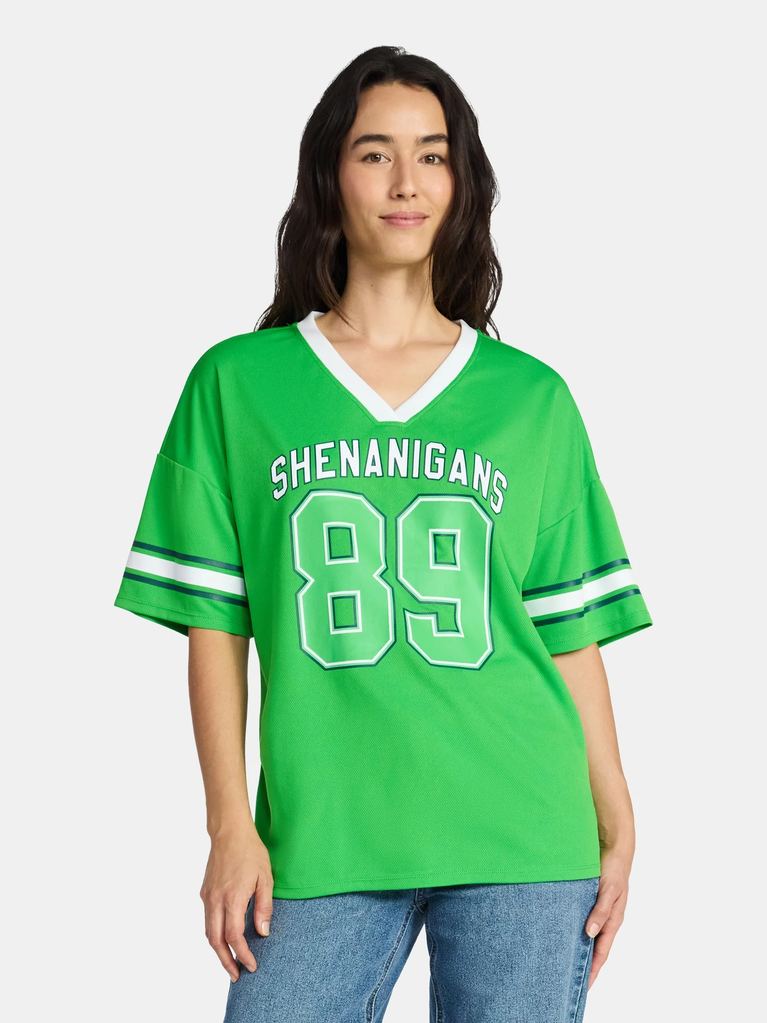 Saint Patrick's Day Women's Shenanigans Jersey with Short Sleeves from Holiday Time, Sizes XXS-XX... | Walmart (US)