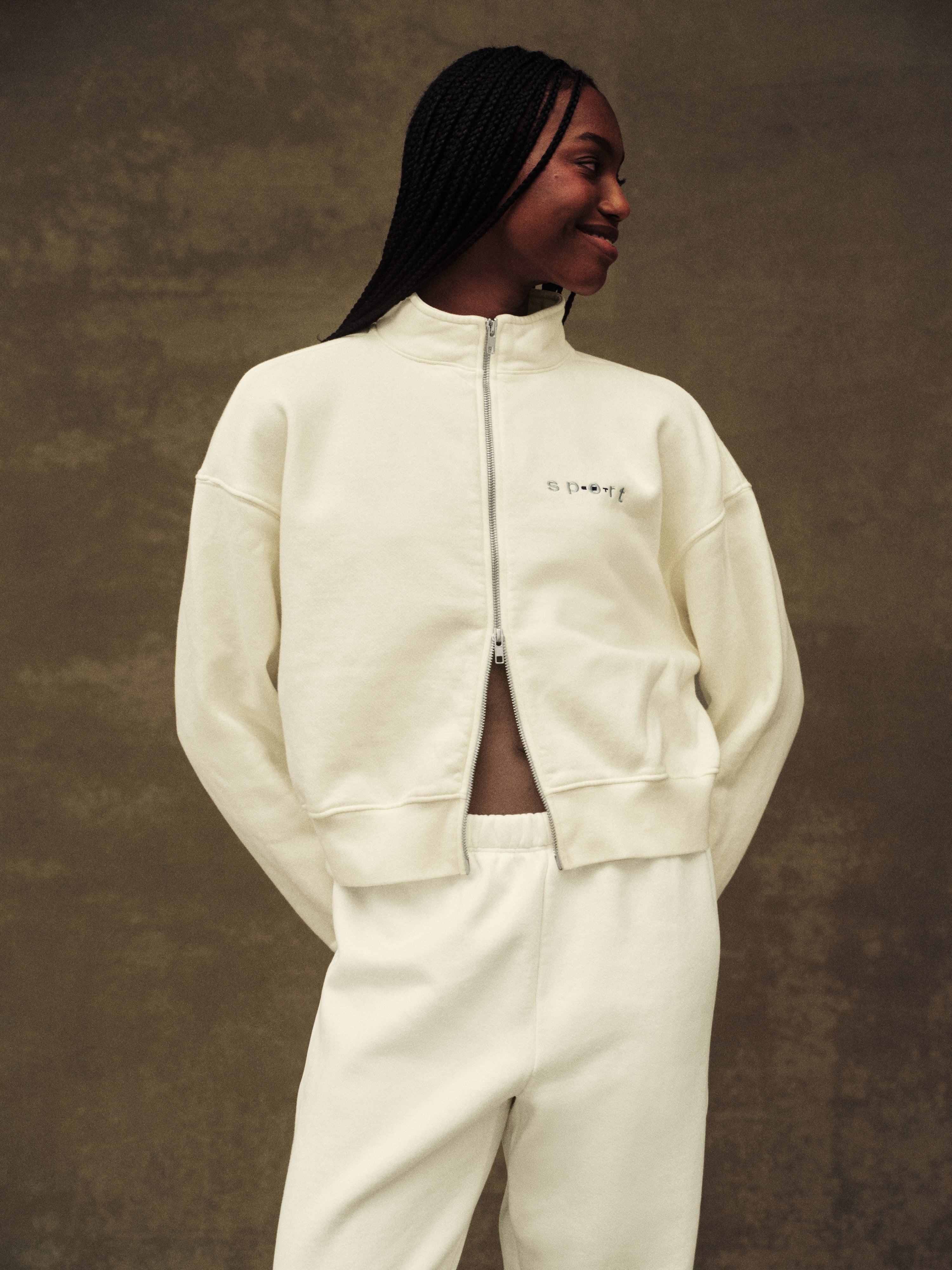 MIDWEIGHT SWEATS STAPLE SET SPORT FUNNEL ZIP - HAVEN | SET Active