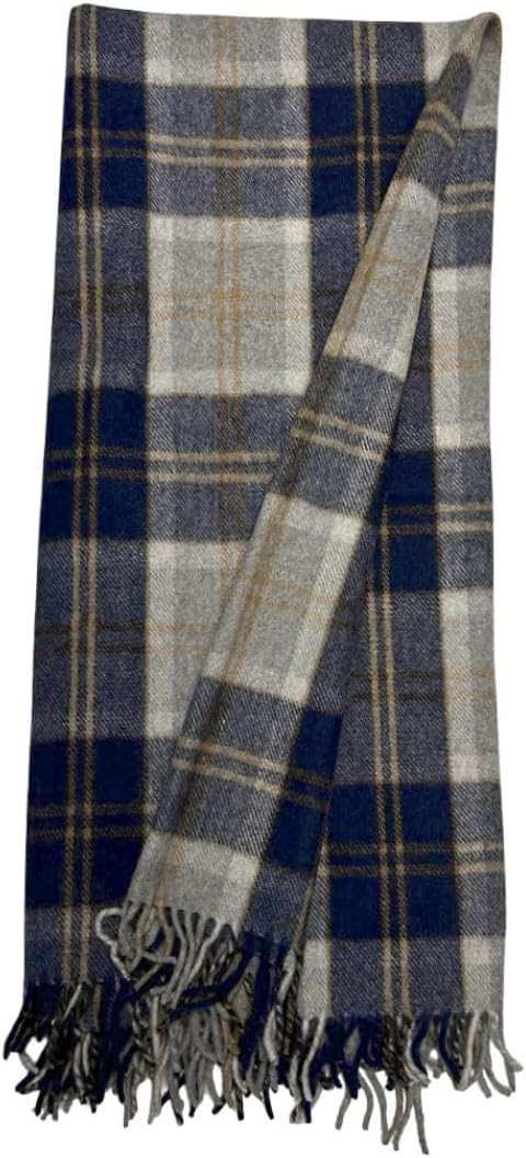 Tartan Fall Plaid Wool Blanket - Scottish Winter Throw (Bannockbane Silver) | Amazon (US)