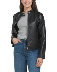 Faux Leather Slim Jacket | TJ Maxx