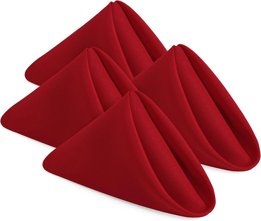 Utopia Home [24 Pack, Red] Cloth Napkins 17x17 Inches, 100% Polyester Dinner Napkins with Hemmed ... | Amazon (US)