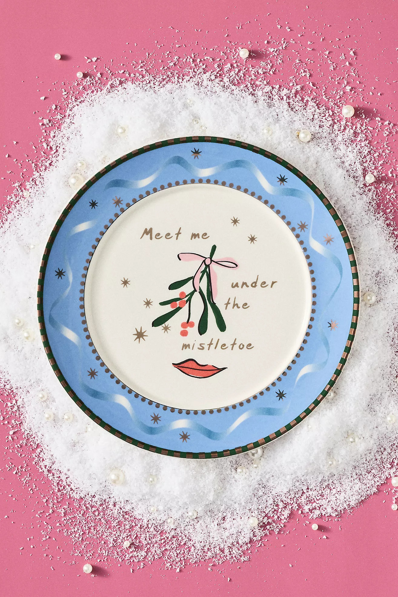 Caroline Stoneware Holiday Dessert Plate | Anthropologie (US)