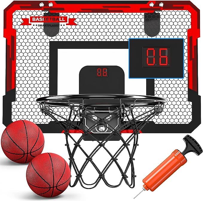 TEMI Indoor Basketball Hoop for Kids, Door Room Basketball Hoop ,Mini Basketball Hoop with 2 Ball... | Amazon (US)