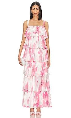 L'IDEE Classique Gown in Jardin Pink Crepe from Revolve.com | Revolve Clothing (Global)