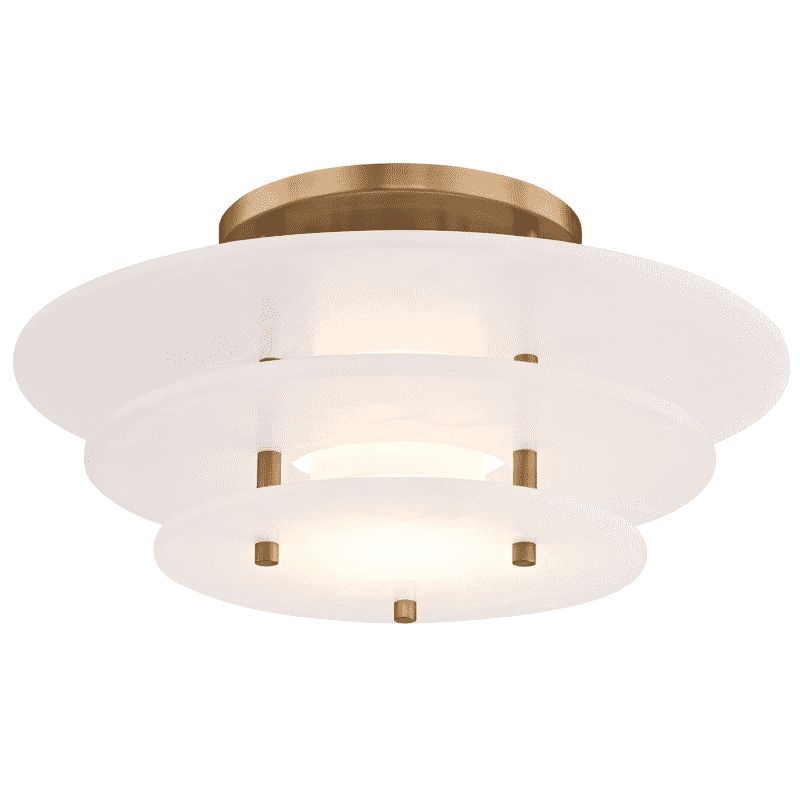 Gatsby Led Flush Mount Aged Brass | France and Son