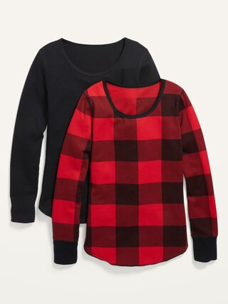 Long-Sleeve Thermal Pajama Tee 2-Pack for Women | Old Navy (US)