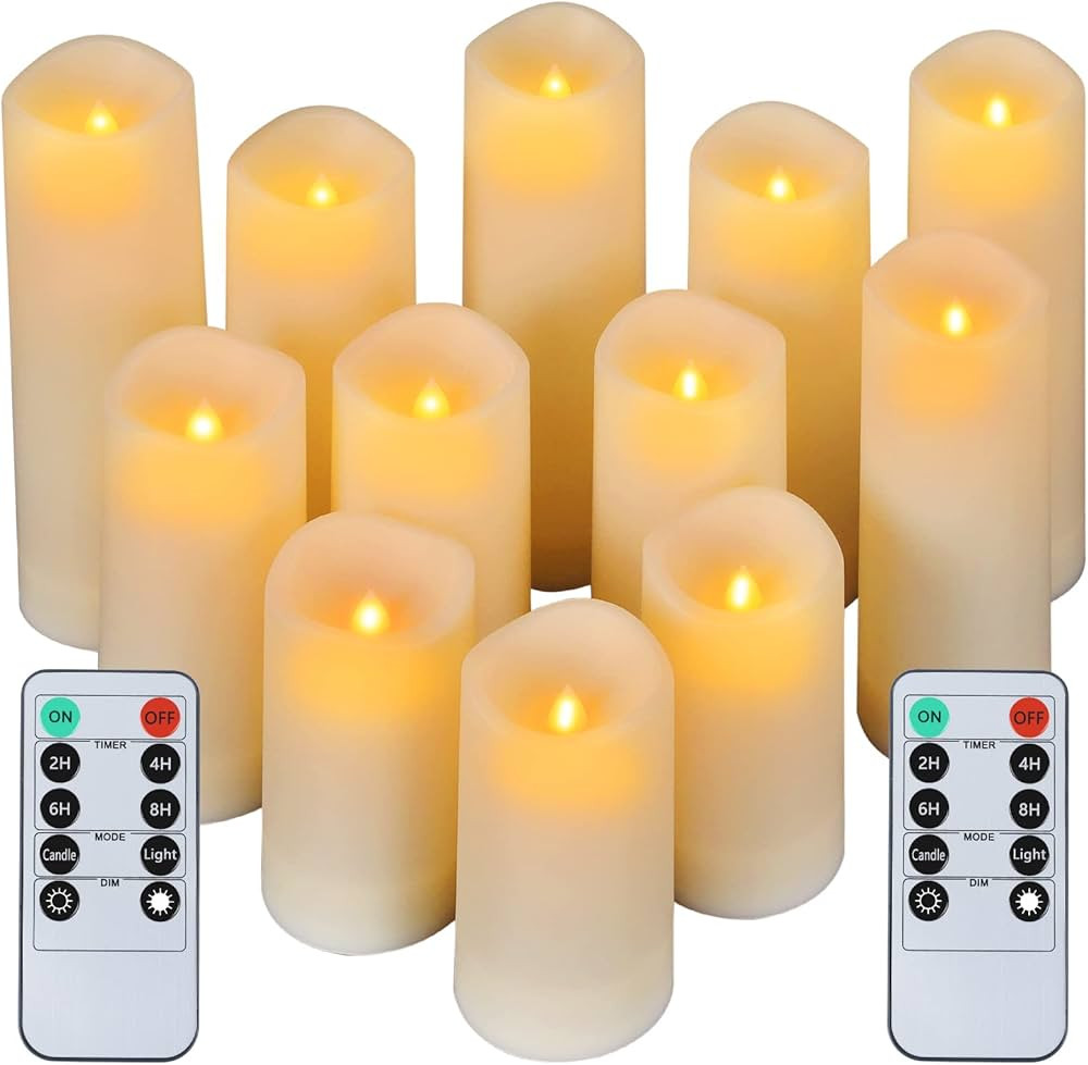 crowm Flickering Flameless Candles with Remote, Battery Operated Timer LED Votive Candles, Outdoo... | Amazon (US)