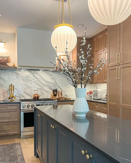 Kitchen pendants, aged brass cabinet hardware, and new spring island decor!

#LTKfindsunder50 #LTKhome #LTKstyletip