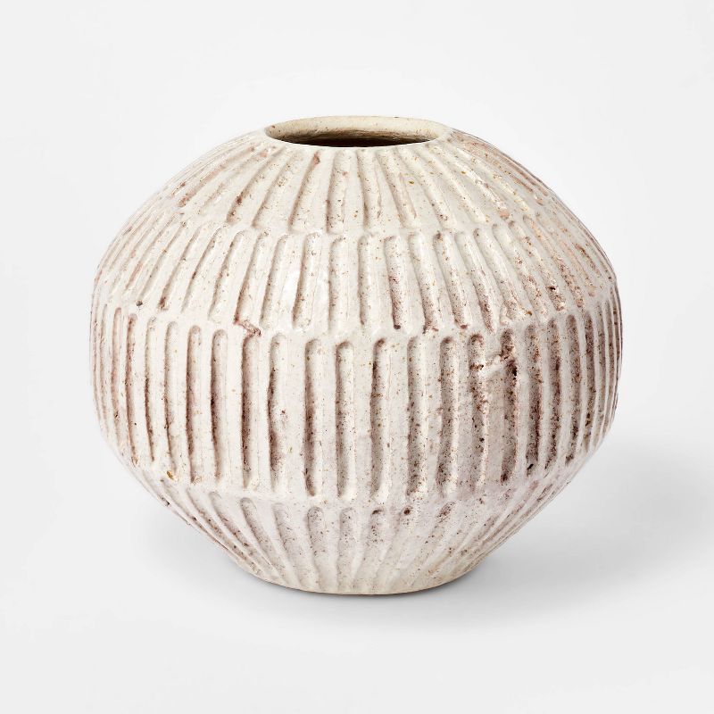 Small Carved Cream Vase - Threshold&#8482; designed with Studio McGee | Target
