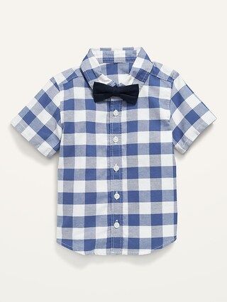 Short-Sleeve Gingham Shirt &#x26; Bow-Tie Set for Toddler Boys | Old Navy (US)