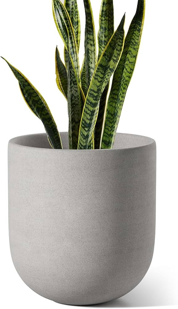 LE TAUCI 10 Inch Plant Pot, Ceramic Pots for Plants with Drainage Hole and Rubber Plug, Plant Pot... | Amazon (US)
