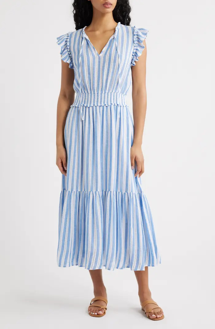 Garden Smocked Waist Linen Blend Maxi Dress | Nordstrom