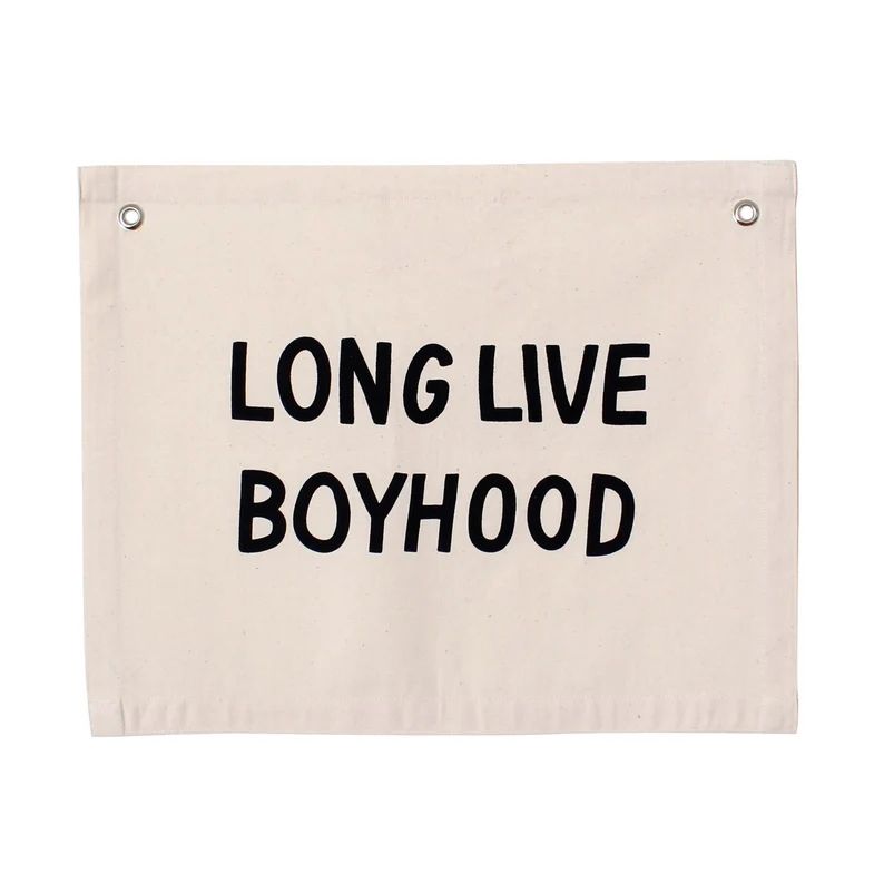 Long Live Boyhood Banner Natural - Canvas Wall Flag | Wall Art for Nursery | Modern Kids Room Dec... | Etsy (US)