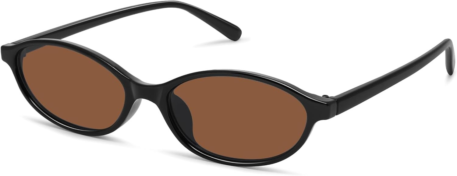 Retro Oval Sunglasses for Women Trendy Small 90s Style Vintage Narrow Cat Eye Frame GM9603 | Amazon (US)