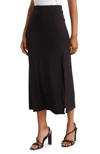 GO COUTURE Side Slit Maxi Skirt in Black at Nordstrom Rack, Size Large | Nordstrom Rack
