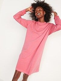 Loose Vintage Garment-Dyed Long-Sleeve T-Shirt Shift Dress for Women | Old Navy (US)