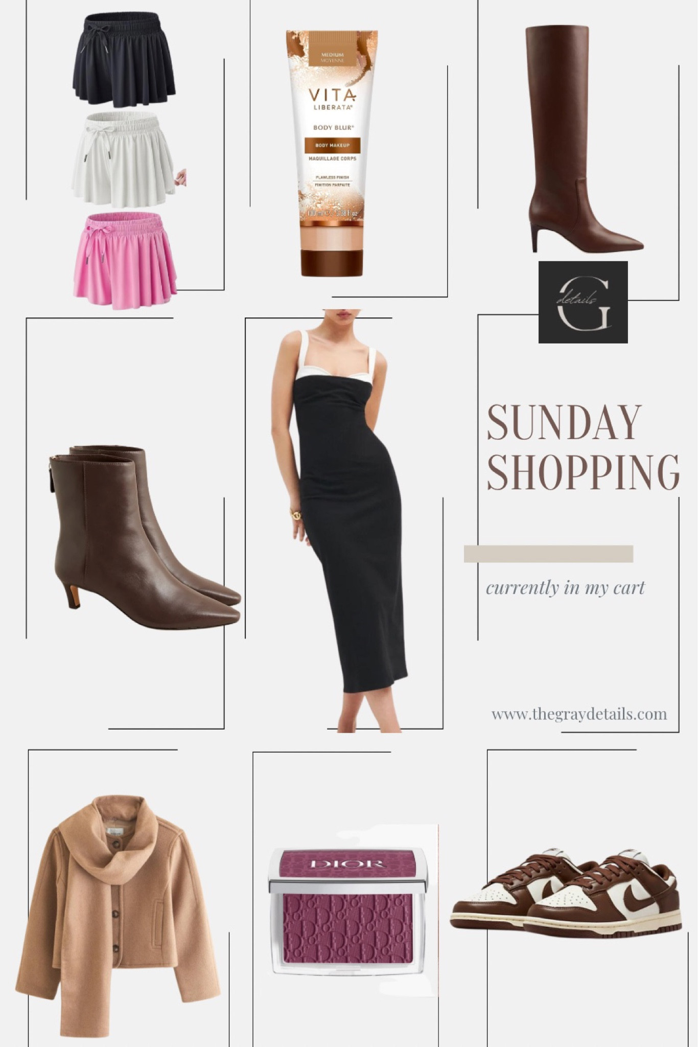 Sunday shopping 

Jcrew fall boots
Reformation dress
Abercrombie scarf jacket
Nike dunks
Amazon girl’s butterfly shorts 
Tall boot
Body makeup
Fall makeup

#LTKover40 #LTKbeauty #LTKstyletip