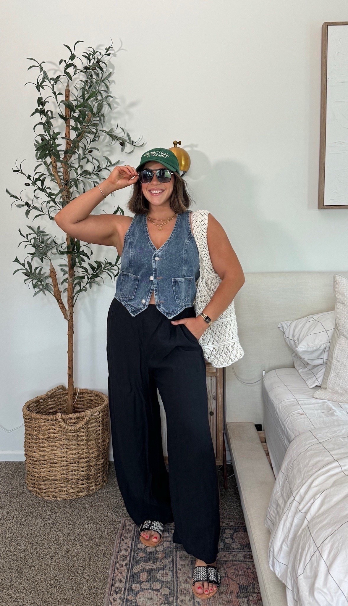Comfy casual but elevated mom outfit
Midsize mom summer look
Flowy pants and denim vest trend
Amazon fashion
Size L

Comfy, chill country concert outfit 

#LTKFindsUnder50 #LTKStyleTip #LTKSeasonal