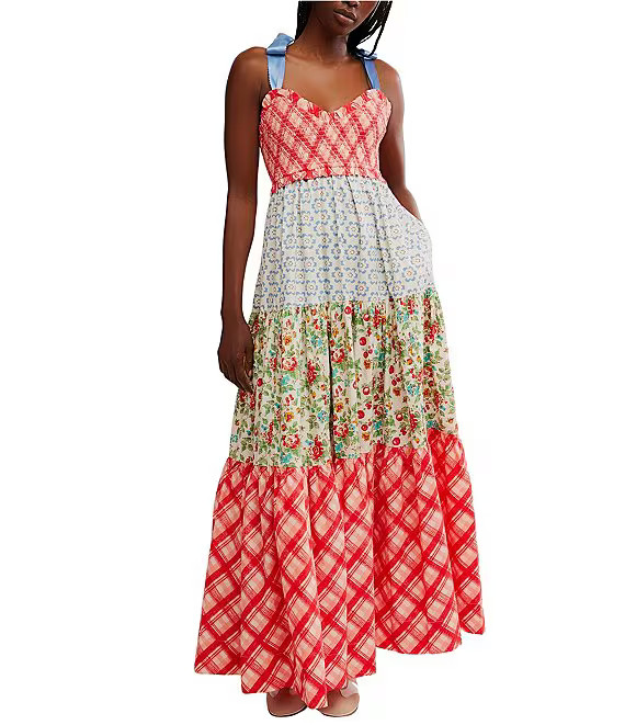 Bluebell Floral Print V-Neck Sleeveless Maxi Dress | Dillard's