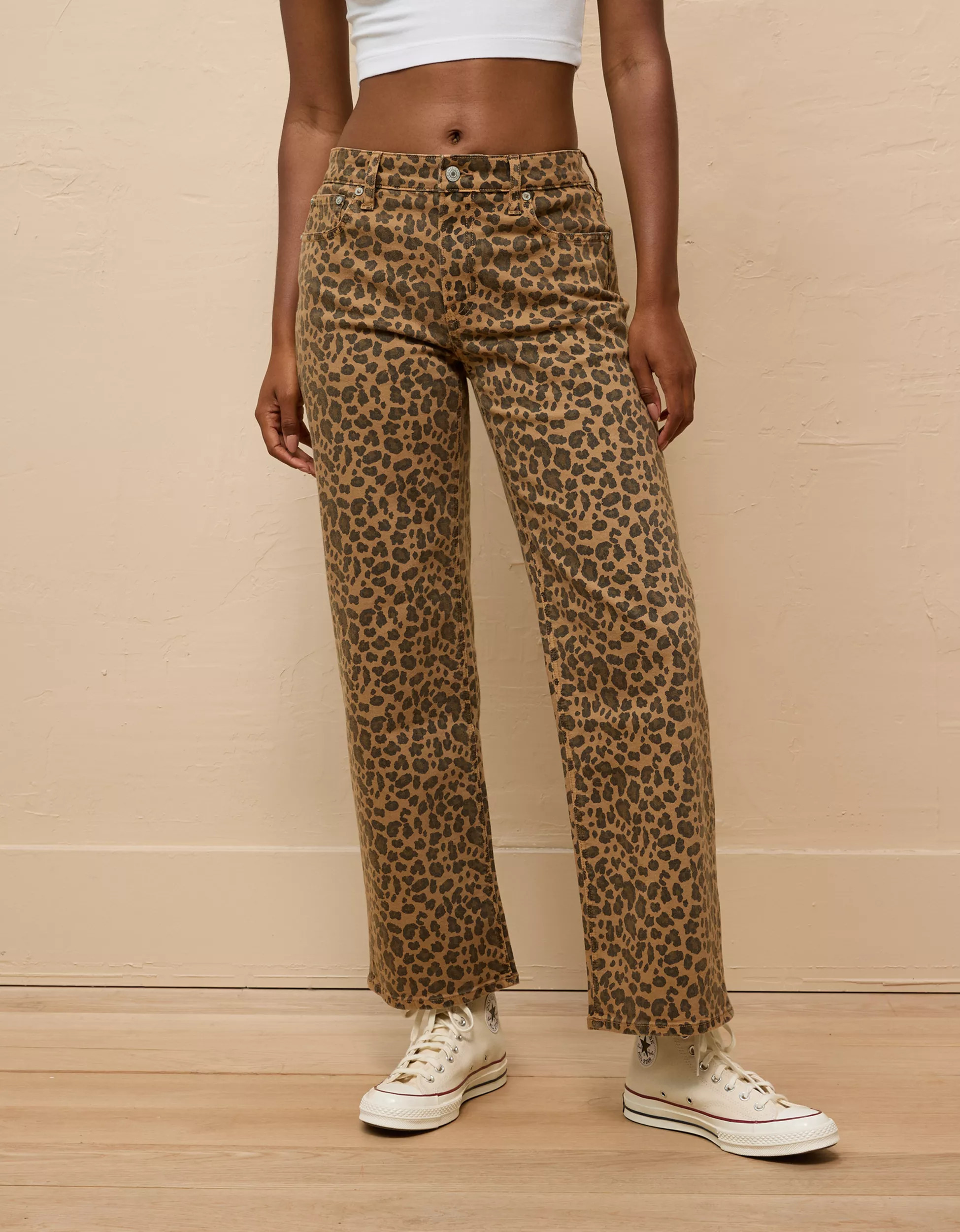 AE Stretch Leopard High-Waisted Stovepipe Ankle Pant | American Eagle Outfitters (US & CA)