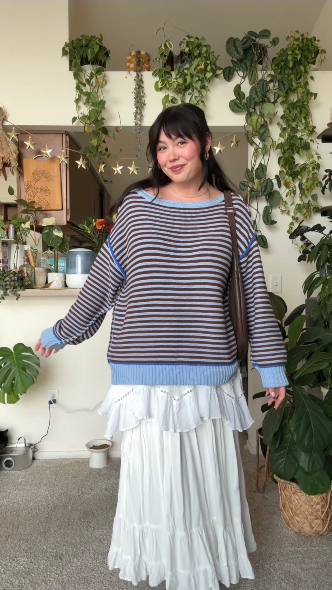 size large sweater, skirt is past season American Eagle, white undershirt is past season free people 