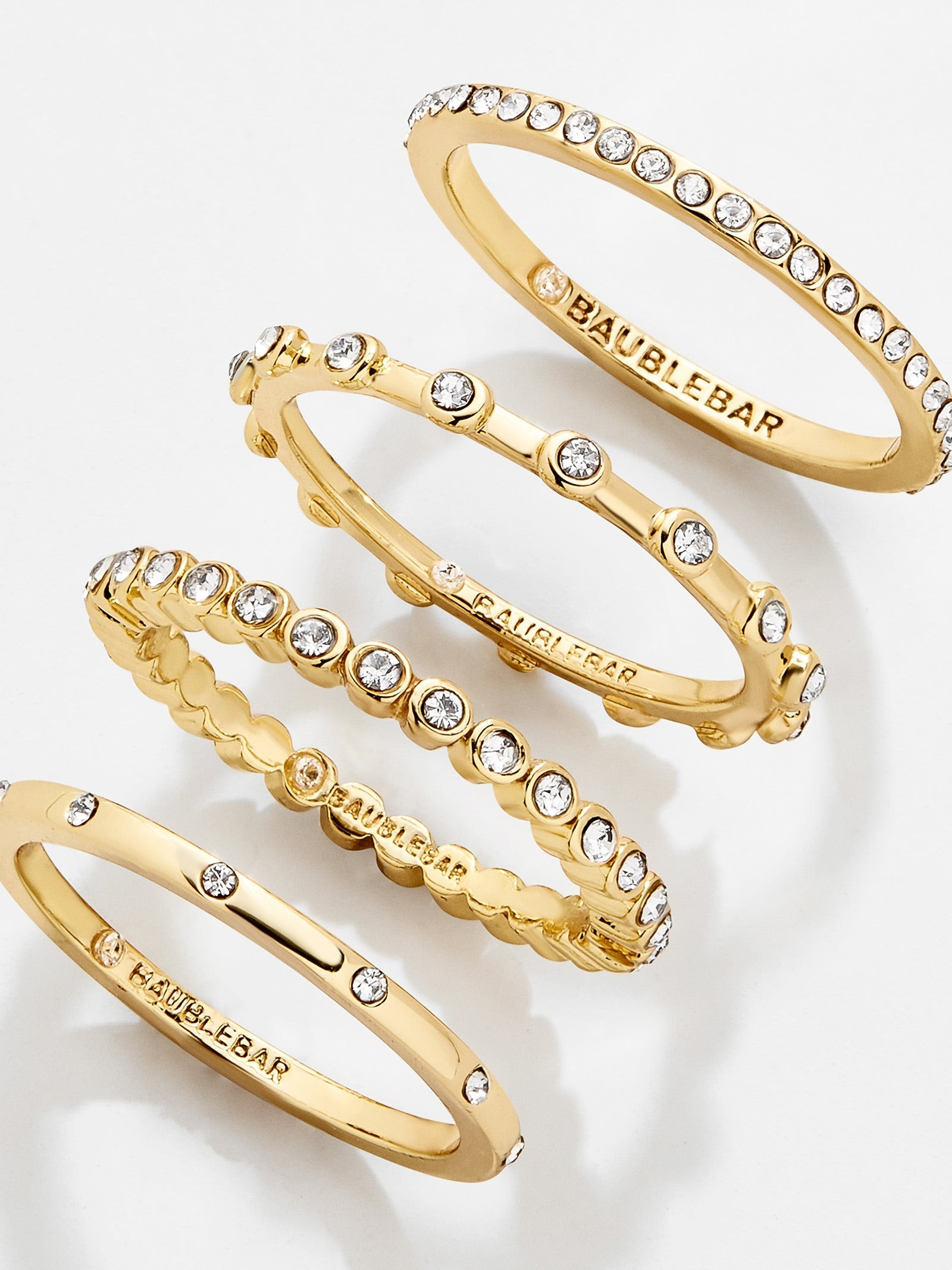 Morgan Ring Set - Gold/Pavé | BaubleBar