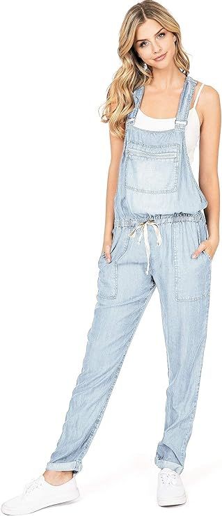 LOVE STITCH Women's Juniors Baggy Chambray Jumpsuit Overalls | Amazon (CA)