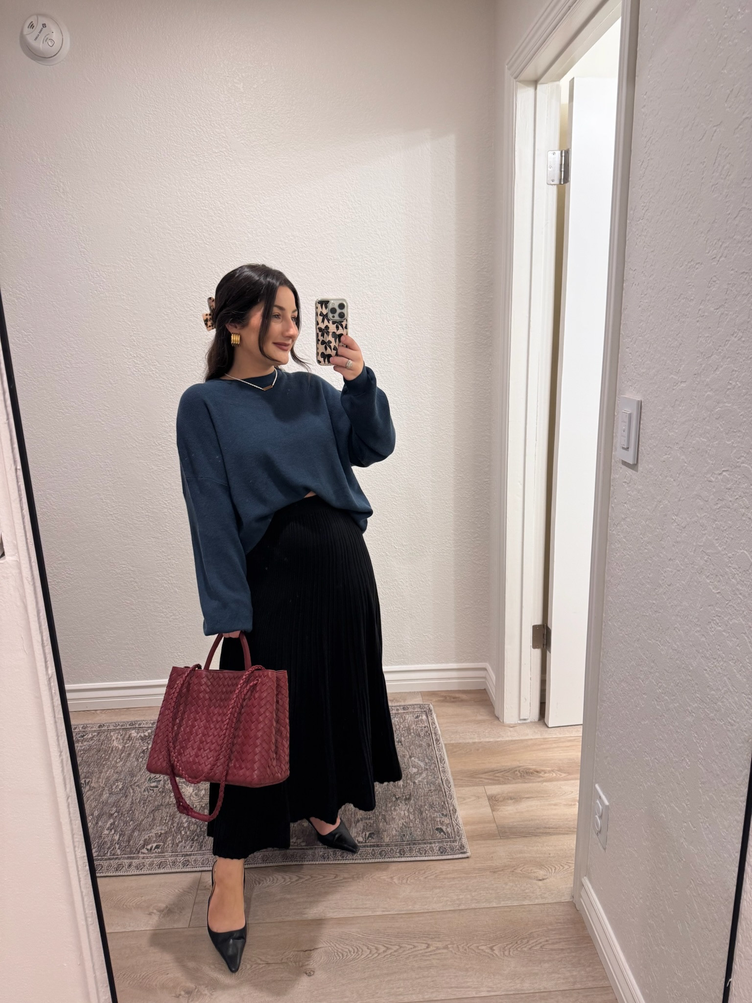 Favorite oversized sweater and skirt! The sweater is oversized and so comfortable and the pleated skirt is flowy and flattering! 

Sweater size small
Petite friendly skirt size small 

5'0" 140lbs

#LTKFindsUnder50 #LTKWorkwear #LTKPetite