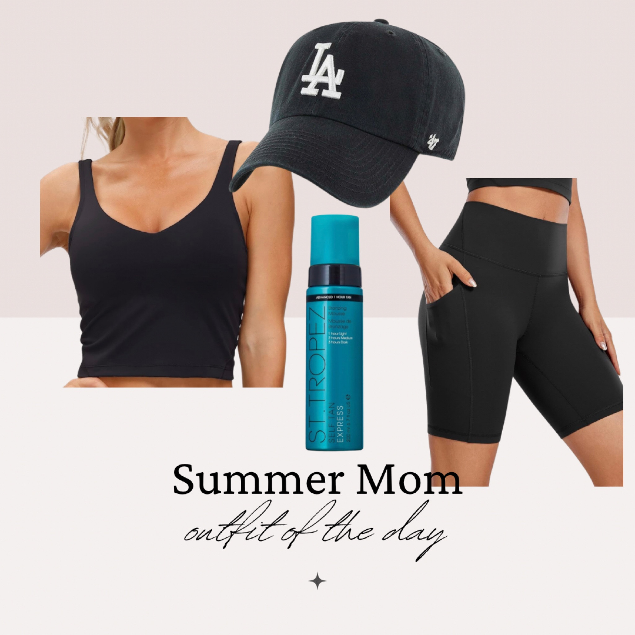 The comfiest mom fit for those outside summer days. The set is seriously like butter & so flattering. I wear a size small in both. Don’t forget the fake tan for that extra boost of summer bronzed confidence. ☀️👙🍉

#LTKfitness #LTKSeasonal #LTKActive