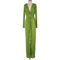 Halston Casual Dress - Wrap: Green Dresses - New - Size 8 | ThredUp (US)