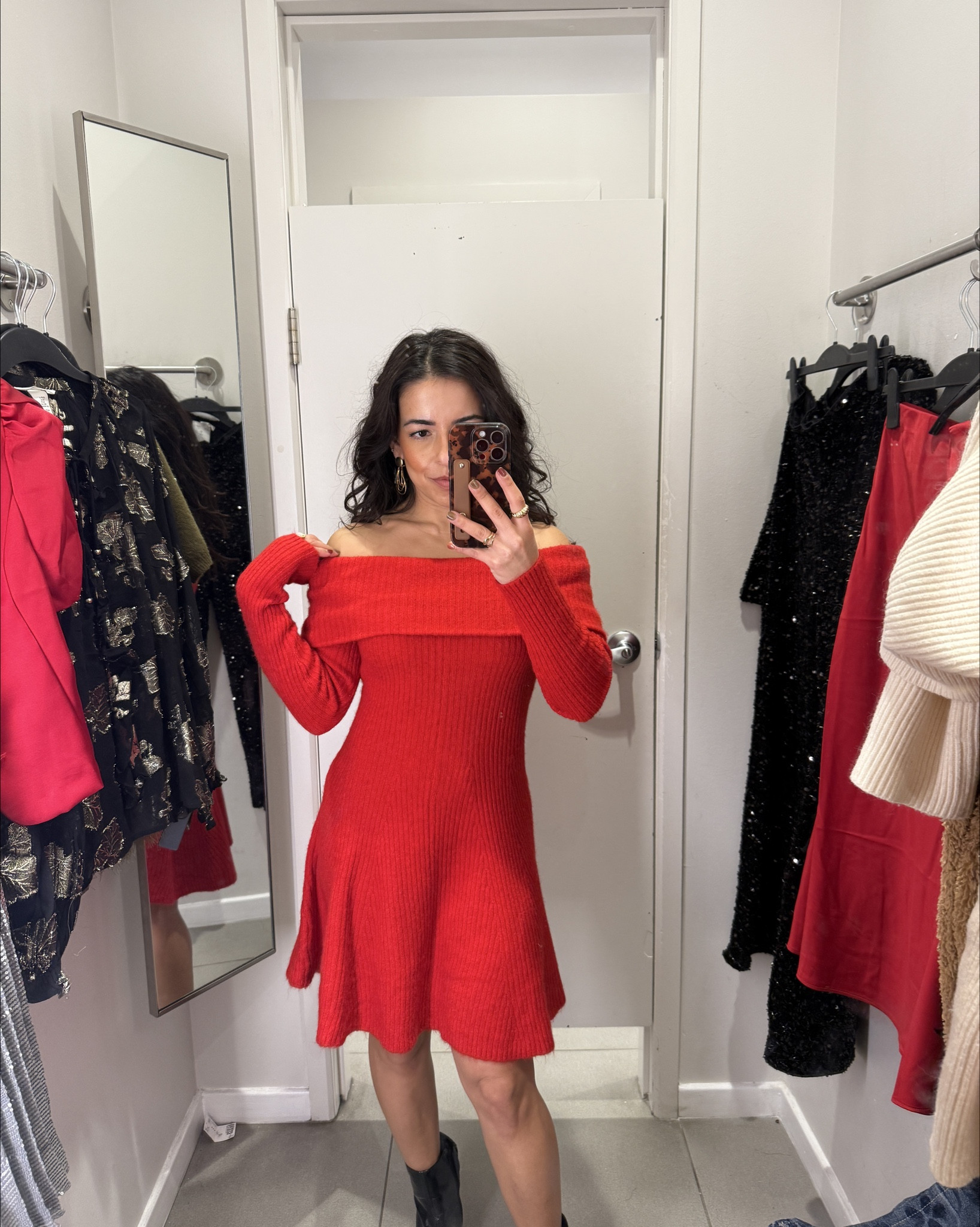 Petite friendly holiday outfit ideas from H&M. Classic red outfits as well as fun sequin looks! The sequin pants are a little long on me (5ft) but with a higher heel could work! Love the sequin silver skirt!! Also added some tops like a button down that would be perfect for a work party!

#LTKPetite #LTKHoliday #LTKFindsUnder100