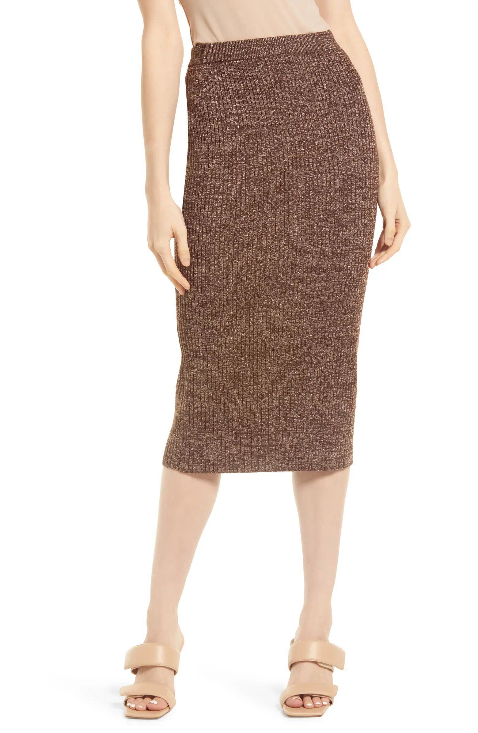 Sparkle Ribbed Sweater Skirt | Nordstrom