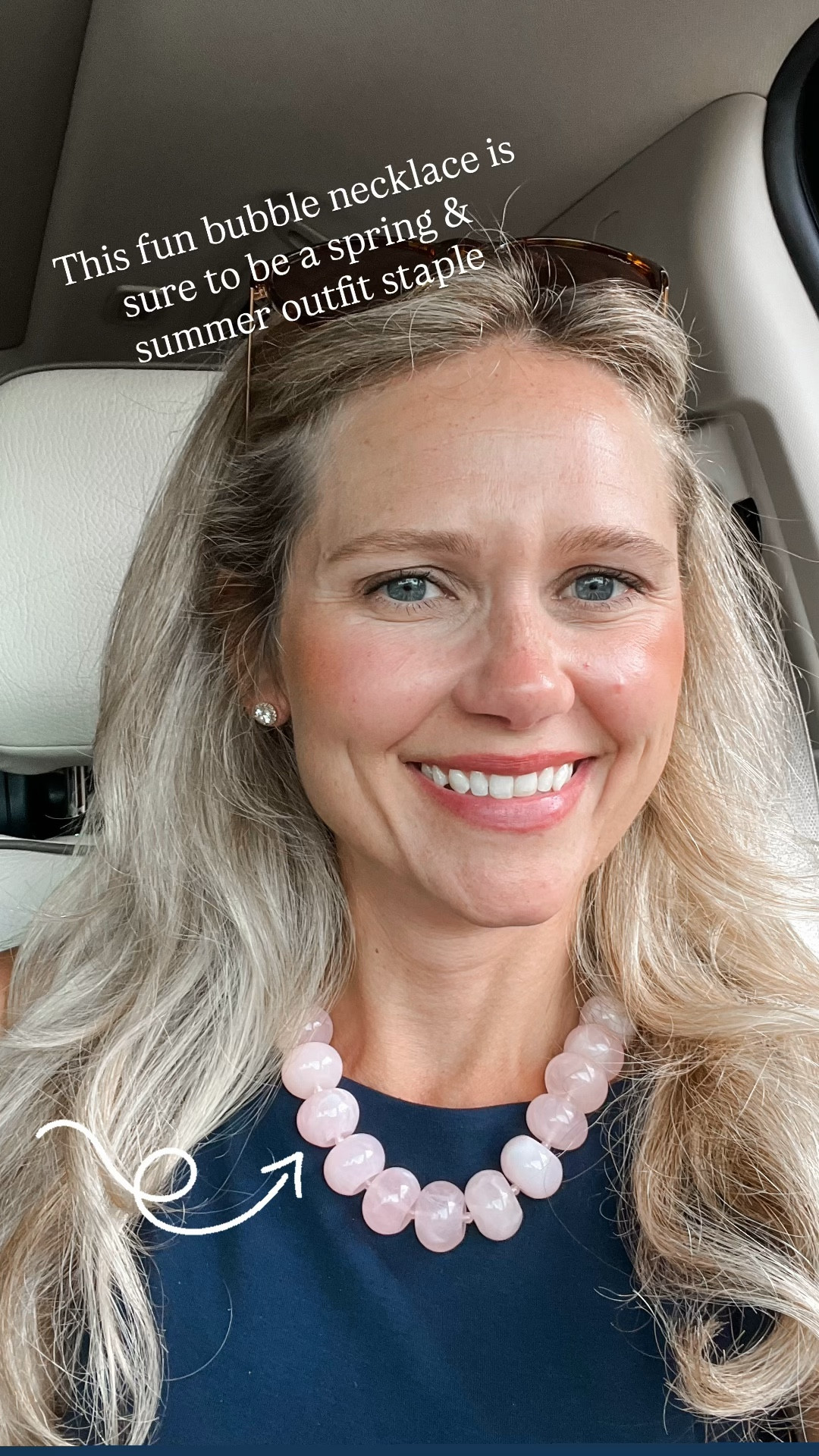 Bubble necklace spring jewelry spring necklace boat neck top navy top summer accessories 

#LTKootd #LTKSaleAlert