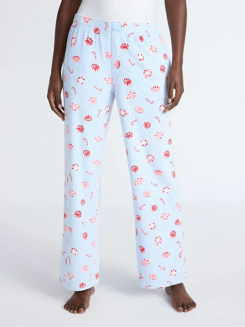 Joyspun Women's Velour Wide-Leg Sleep Pants, Size XS-3X | Walmart (US)