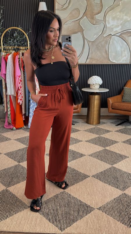 Living for elevated casual outfits this summer! 🖤

Wearing a small in top and pants. 
I’m 5’2, 135 lbs, 34 DD, 25 in waist. 

Outfit will be saved in my storefront under May Finds!

#petitefashion #fashionover40 #fashioninspo #summerfashion #affiliate #amazonaffiliate

#LTKfindsunder50 #LTKstyletip #LTKover40