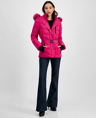 Womens Detail Back Hooded Puffer Coat, Created for Macys | Macy's