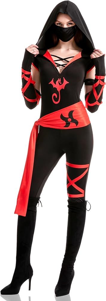 Spooktacular Creations Adult Women Ninja Costume, Deluxe Ninja Costume Set for Halloween Party Dr... | Amazon (US)