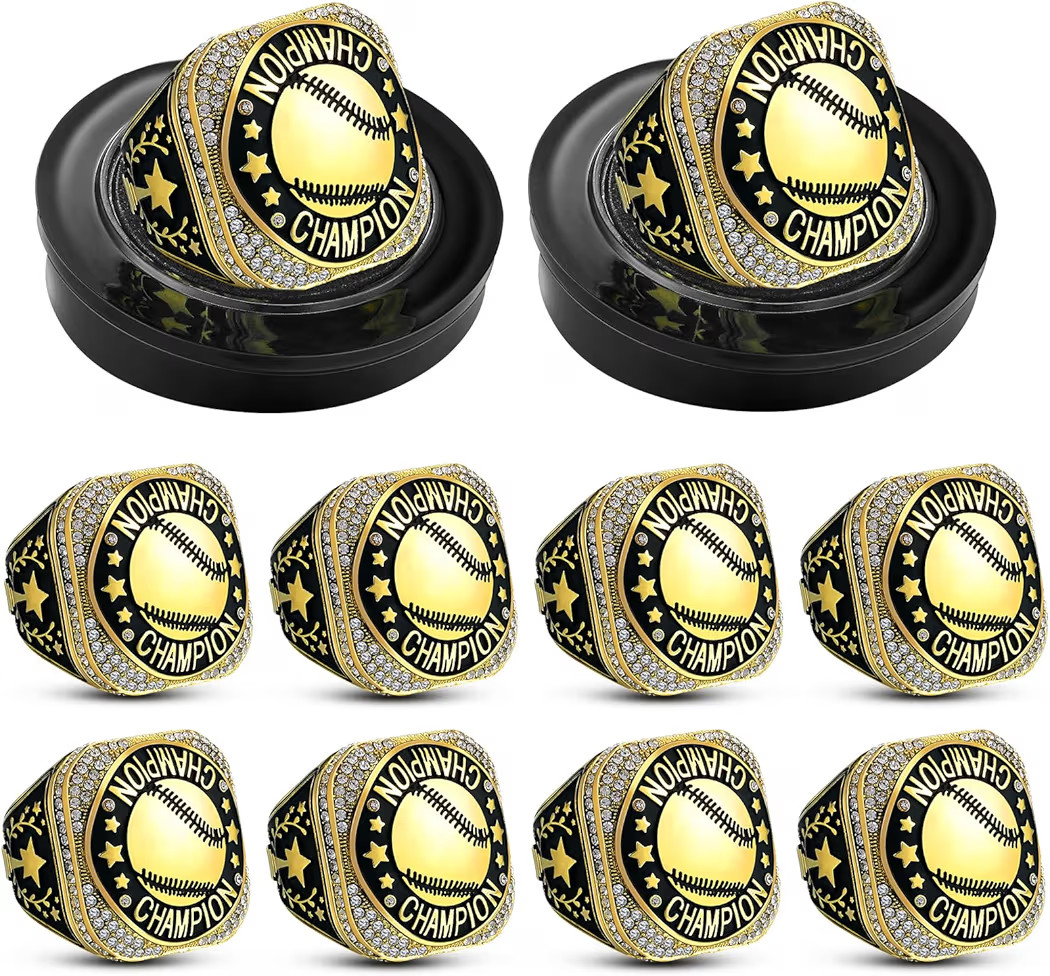 Highergo 10pcs Football Soccer Volleyball Baseball MVP Golf Championship Trophy Ring with Display... | Amazon (US)