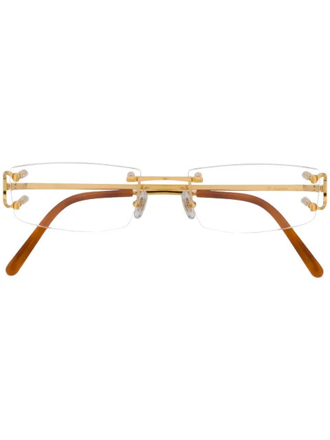 Cartier Eyewear Rectangular Frame Glasses - Farfetch | Farfetch Global
