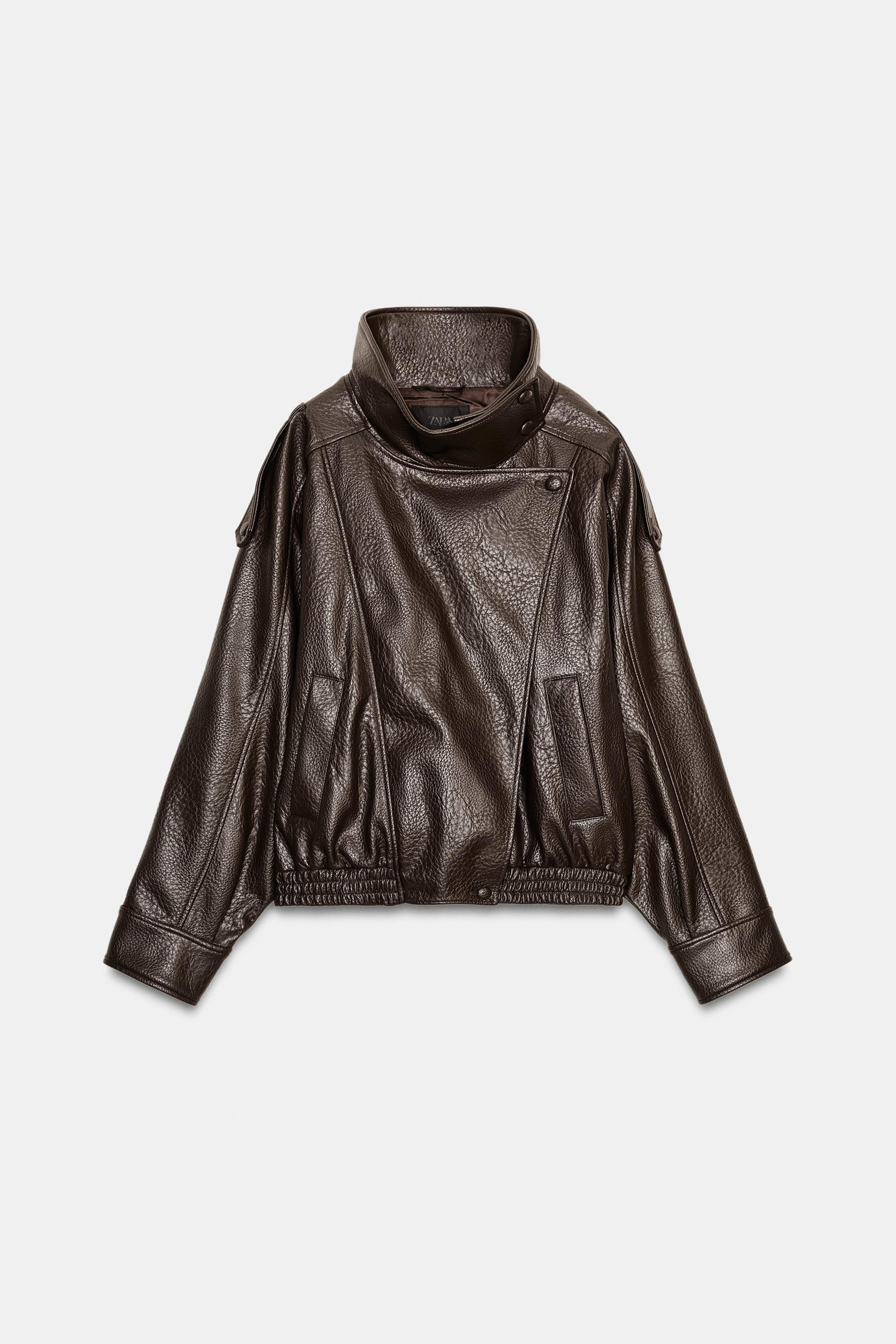 Zara - Faux Leather Jacket - Women - Brown - Women | Zara US