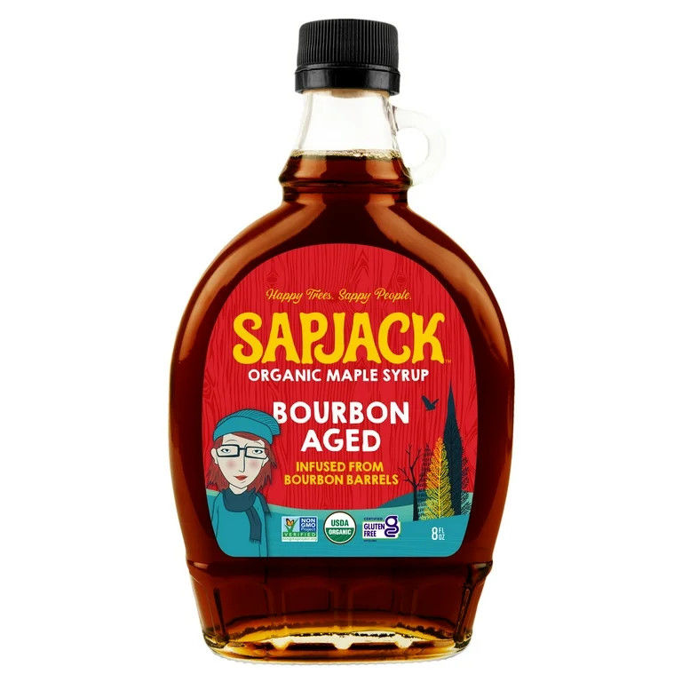 SAPJACK Bourbon Barrel Aged Organic Maple Syrup - 8 oz - 100% Pure Maple Syrup aged in Bourbon Ba... | Walmart (US)
