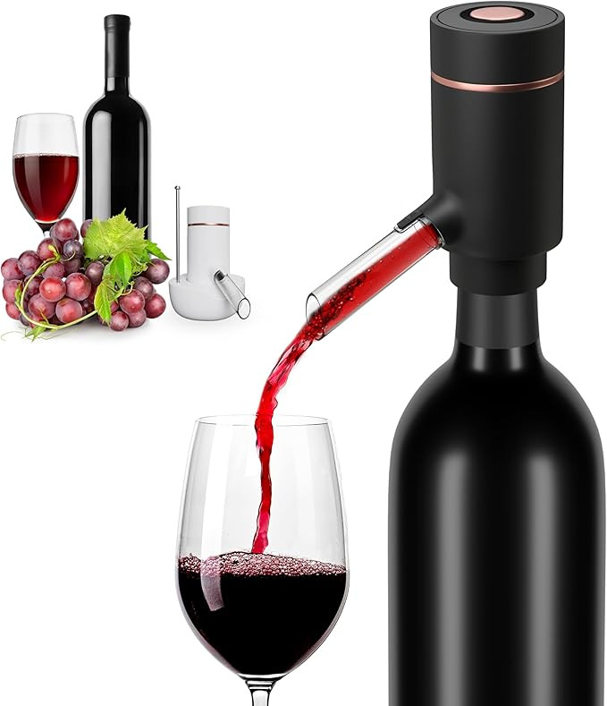 Electric Wine Dispenser - One Button Electric Wine Aerator and Pourer - Fits Most Bottles (Black ... | Amazon (US)